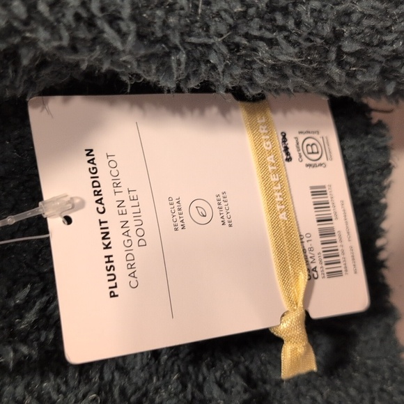 Athleta Girl Plush Knit Dark Green Fuzzy Sweater - Girl Size 8-10 -NWT - Picture 3 of 9